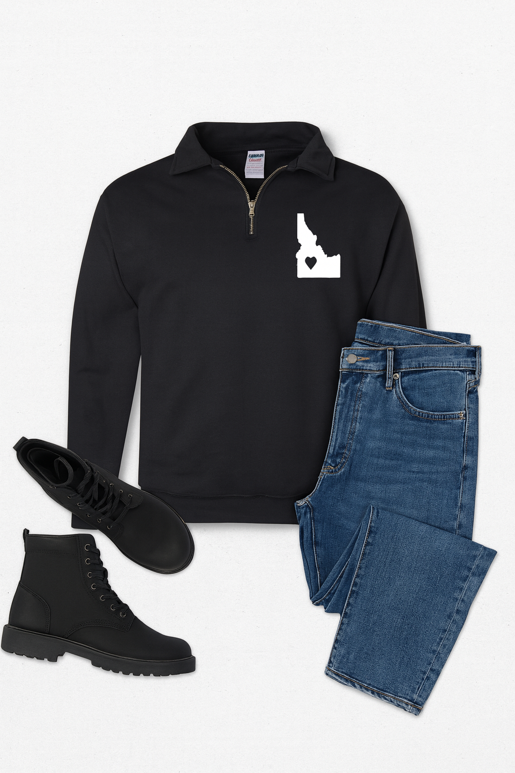 Quarter Zip Sweater Heart Idaho