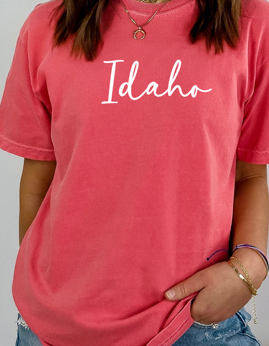 Cursive Idaho Comfort T-Shirt