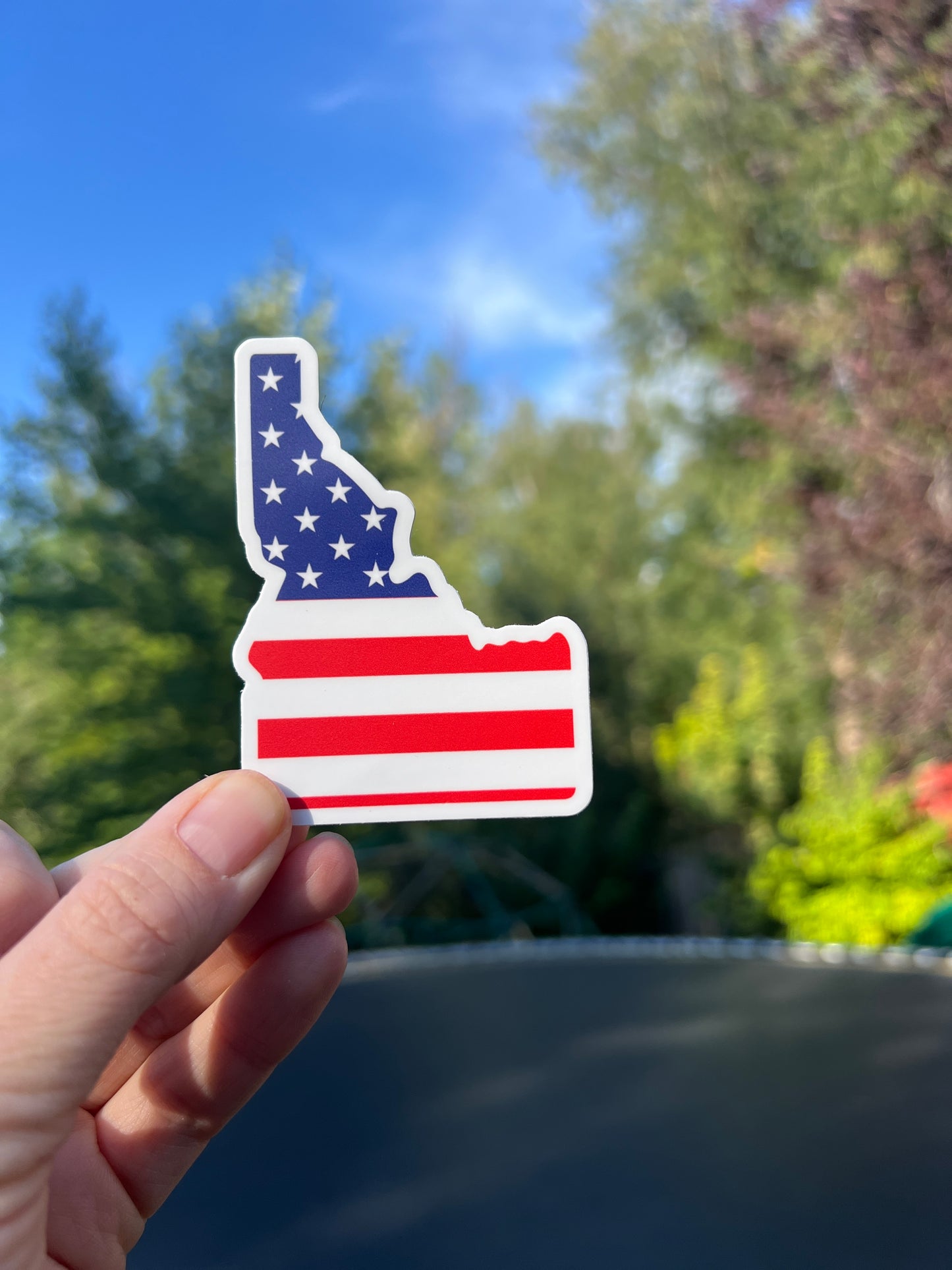 Idaho American Flag Sticker