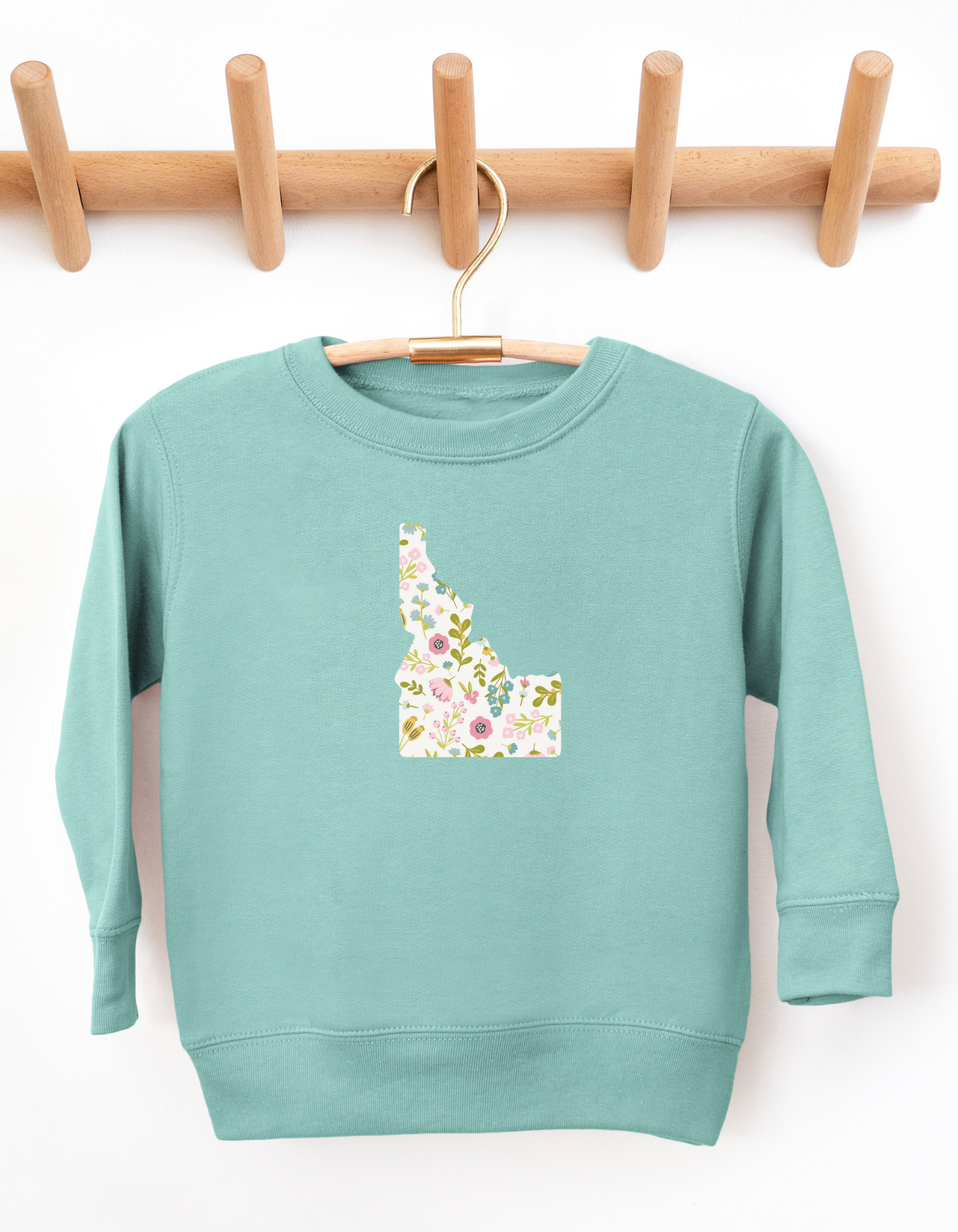 Cute Idaho Floral Sweater with a floral idaho on it