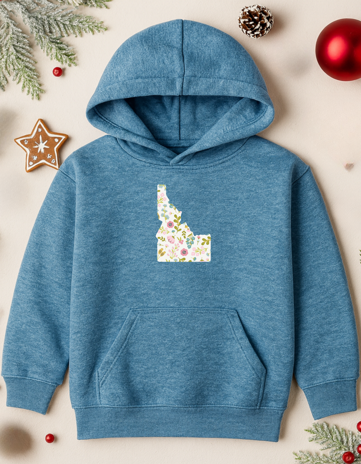Floral Idaho Blue Hoodie