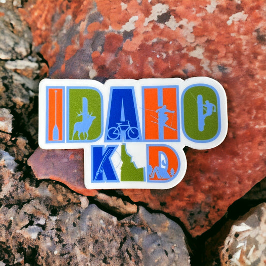 This Idaho Adventure sticker is made for Idahoans. Idaho stickers are durable, weatherproof and ready for your Idaho adventures. This sticker is designed by TatorJo, an Idaho apparel company.