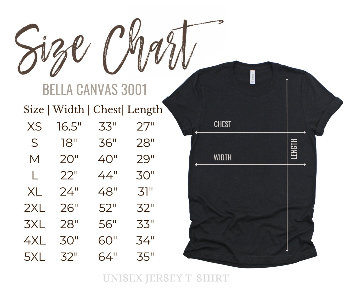 Idaho Size chart for Idaho Shirts. This shirt shows the sizing for your Idaho Apparel printed at TatorJo
