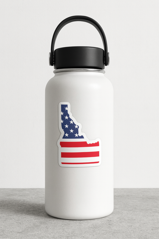Idaho American Flag Sticker