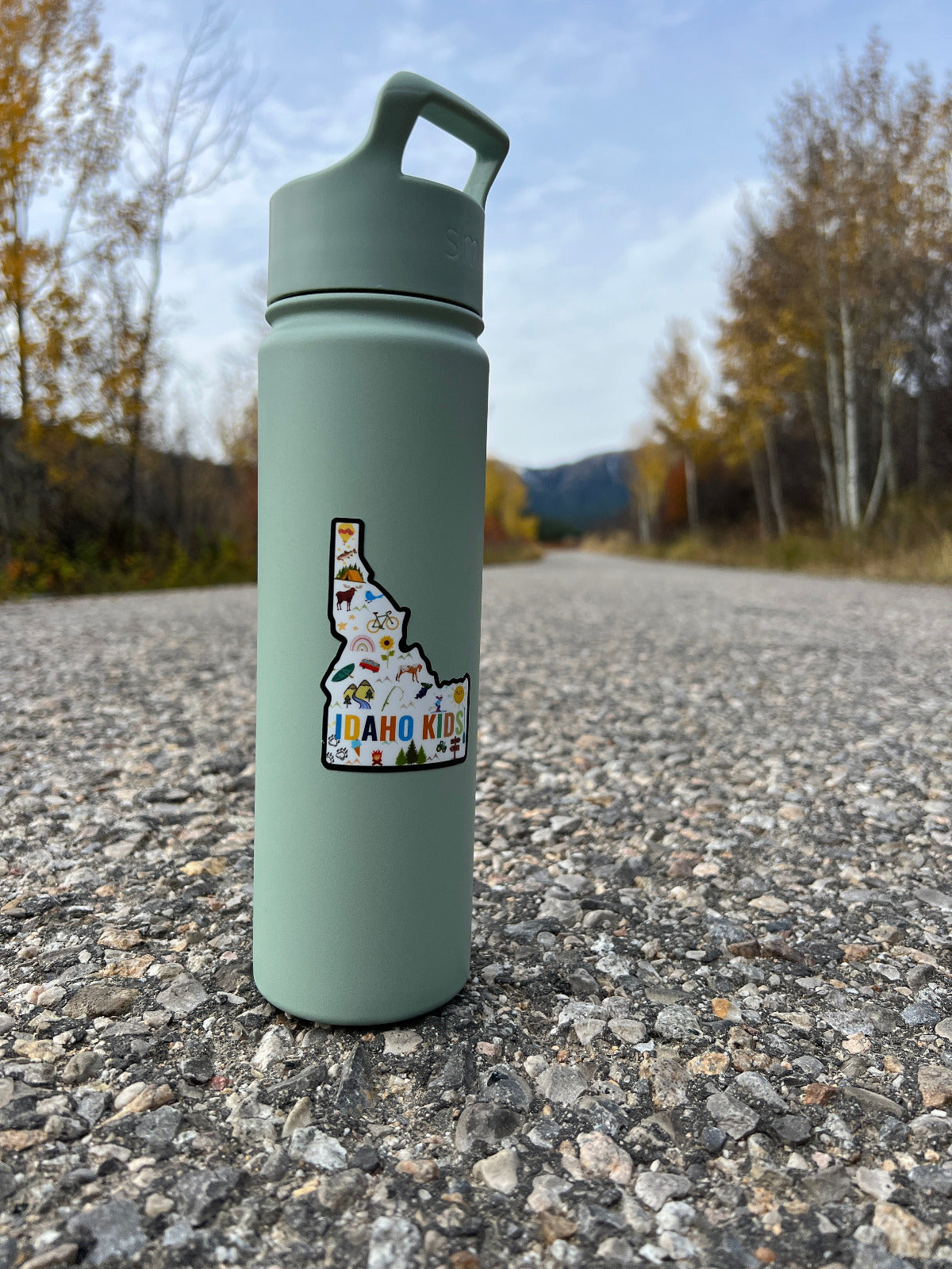 This waterbottle shows our love for Idaho with an Idaho Sticker. Get your sticker today at TatorJo.