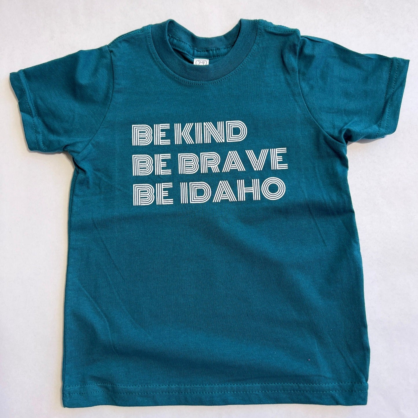 This Idaho t shirt is made for Idaho kids. This shirt says Be Kind, Be Brave, be Idaho, it showcases how kind and caring people in Idaho are. My hope is that this shirt will continue building more love and community in Idaho
