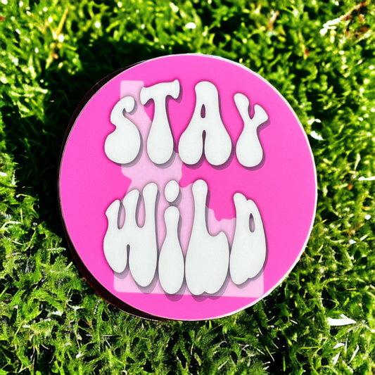 Stay Wild Idaho Pink Sticker