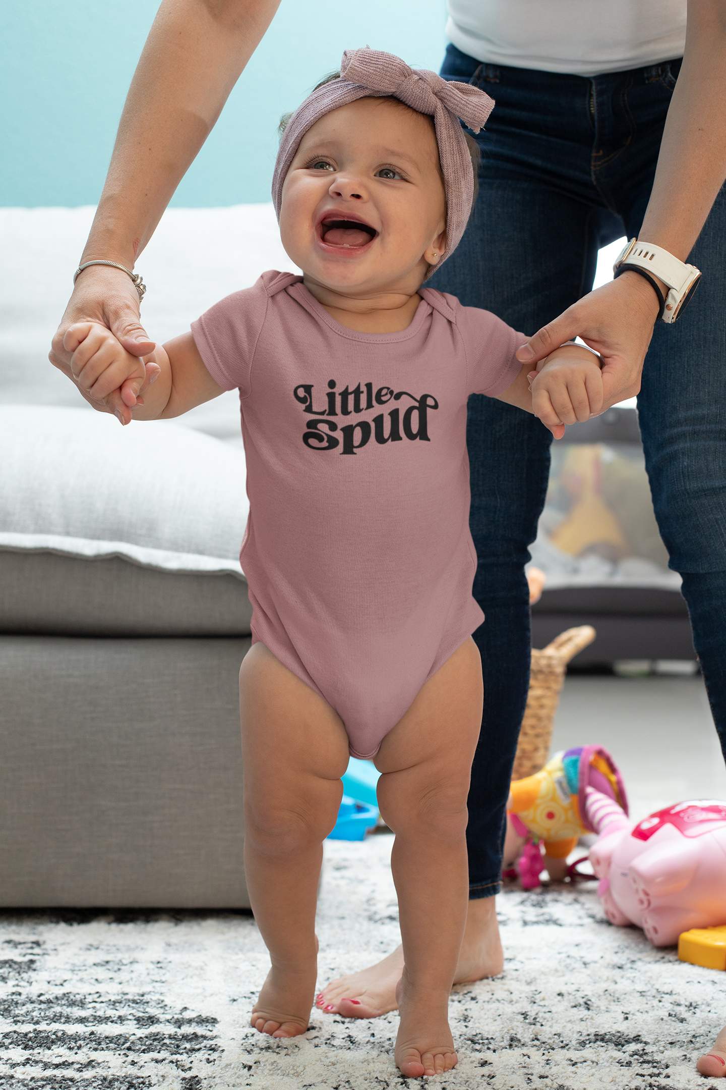 This cute Idaho Onesie is a must for Idaho Kids. This Onesie showcases the love for Idaho. Little Spud Onesie is a must for Idaho Kids. Idaho Apparel, Idaho Clothing. Idaho Onesies. Idaho Onesies for babies. 208 Living. Babies in Idaho. Made in Idaho. TatorJo. TatorJo is made for Idaho kids. TatorJo is made for Idaho Families.